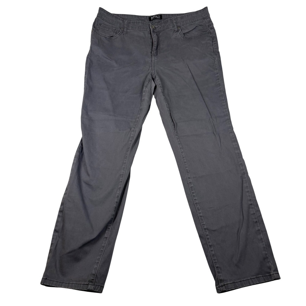 Buffalo David Bitton Daily Gray Mid Rise Stretch Skinny Ankle Grazer Pants 12/32
